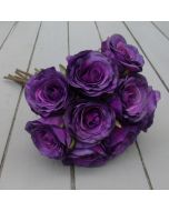 Artificial 40cm Purple Rose Bundle