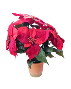 Artificial Poinsettia Plant in Pot