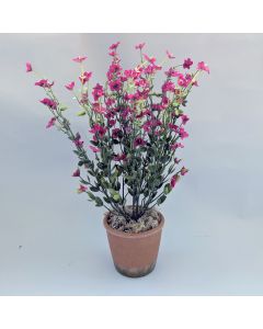 Artificial Cerise Blossom in Pot