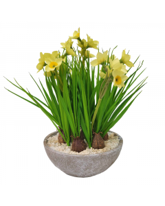 Artificial Narcissus in Bowl Pot