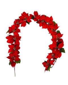 175cm Artificial Poinsettia Garland